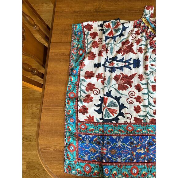 Sakkas Saanvi Printed Draped Short Sleeve Strap Cutout Shoulder Kaftan Bohemian - Picture 8 of 10